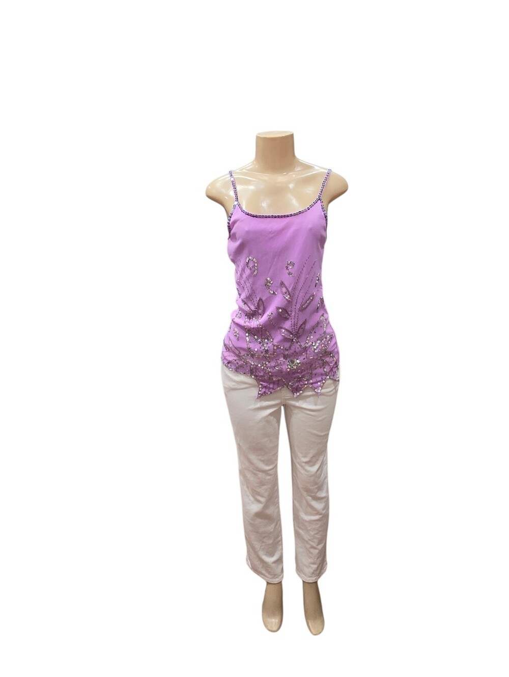 YOGO Italy Y2K Fairycore Purple Sequin Cami Top L/XL